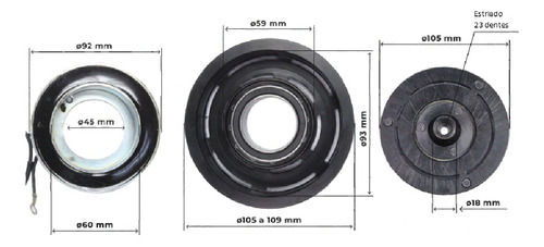 Kit Polia Bobina Platô Gol G4 Compressor Delphi Cs10045