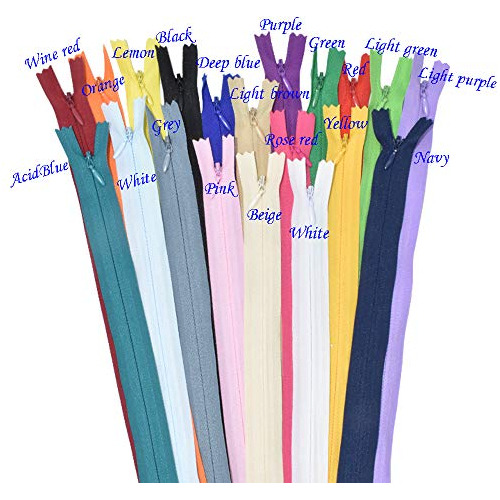 Cremallera Invisible De Nylon De 16 Pulgadas Y 40 Piezas Par