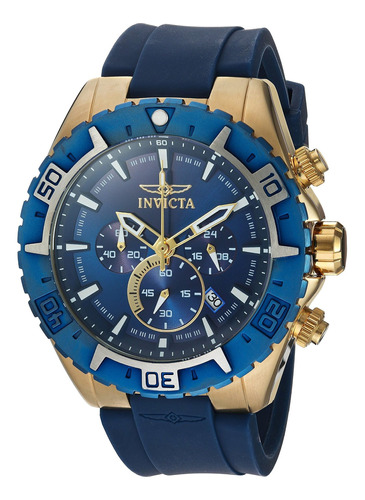 Reloj Hombre Invicta 22525 Cuarzo 50mm Pulso Azul En