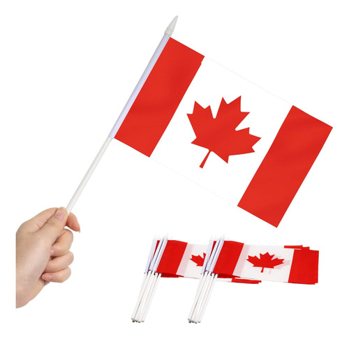 Minibandera Anley Canada, Paquete De 12, Miniatura Pequeña P