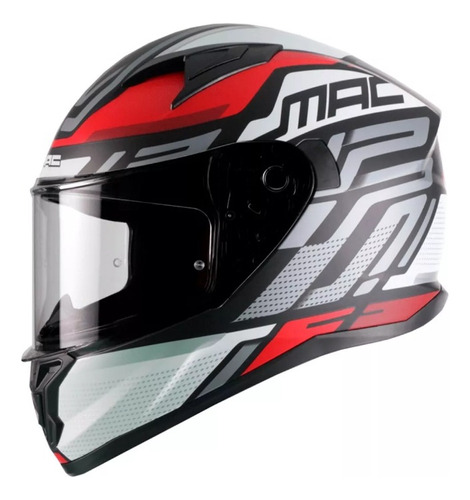 Casco Mac Speed Control Rojo Negro Matte Calle Integral 999