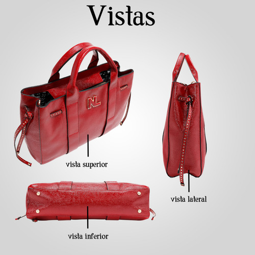 Bolsa Duffle De Nicole Lee Formal Casual Elegante Fw24 Acabado de los herrajes Níquel Color Rojo Diseño de la tela Vinipiel