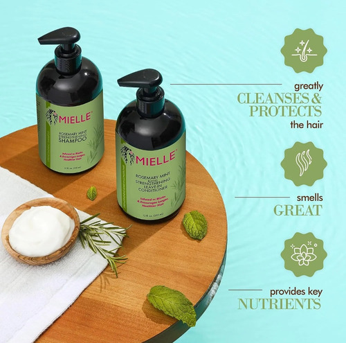 Kit Shampoo Acondicionador Y Aceite De Romero Mielle Organic