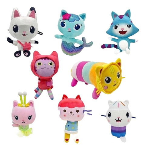 8 Piezas Gabby's Dollhouse Peluche Gaby Toy House Gato Para