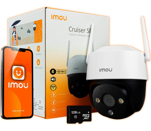 Cámara Seguridad Cruiser 4mp Imou Wifi Exterior Ip + Sd 128g