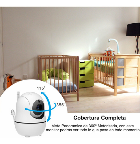 Camara Robotica Ptz Para Monitor De Bebe Zinker Color Blanco