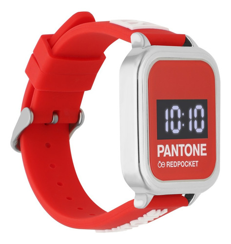 Reloj Cloe Pantone Digital Unisex Color Rojo De Silicón