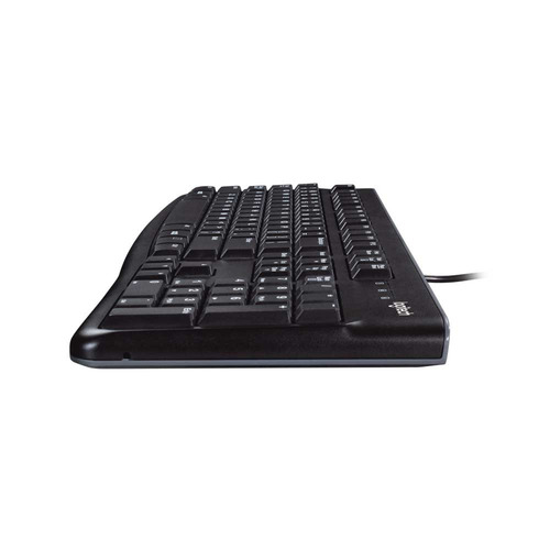 Kit de teclado y mouse Logitech MK120 Español Latinoamérica de color negro