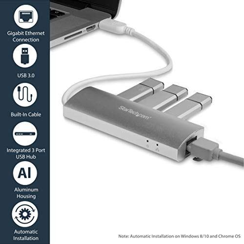 .com Concentrador Usb 3.0 De 3 Puertos Gigabit Ethernet...