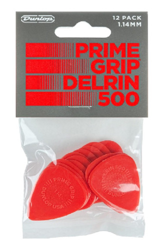 Kit 12 Palhetas Dunlop Prime Grip Delrim 500 - 450p Tamanho 1.14