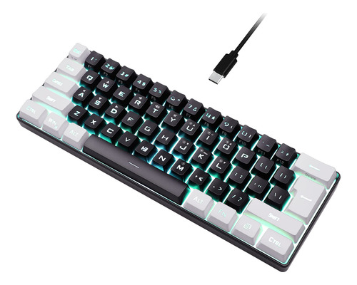 Teclado Para Juegos 60% Con Cable, Mini Teclado Ultracompact