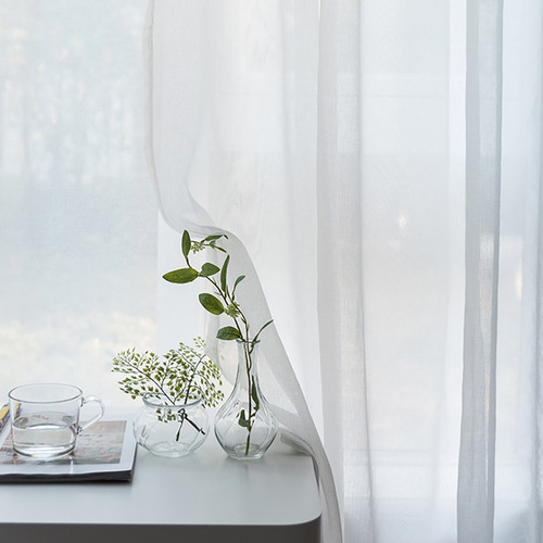 Cortinas Transparentes Con Barra De Cortina, Bolsillo Transp