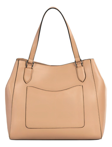 Bolsa Tote Guess Logo Estampado Y Con Monedero Para Mujer Acabado de los herrajes Niquel Color Marrón claro Diseño de la tela Liso