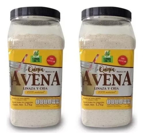 Avena Quinoa Linaza Y Chia Lima Limon 2 Pzas De 1.7 Kg