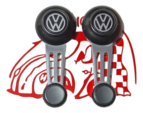 Manija Elevar Interior Vocho Combi Caribe Cromada Modelo Lineas Logo Vw Par 2piezas Volkswagen