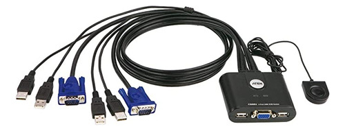 Aten Kvm Usb De 2 Puertos Con 2 Cables Conectados