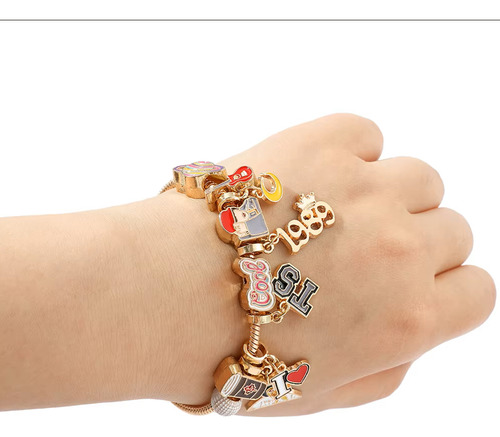 Taylor Swift Pulsera Con Charms De Eras + Bolsa De Regalo Taylor Swift 22.86 Cm