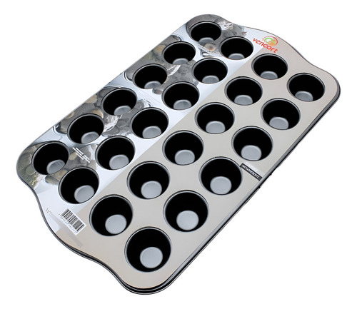 Charola Y Capacillos Molde Para Cupcakes 5 Cm 30 Ml Color Negro