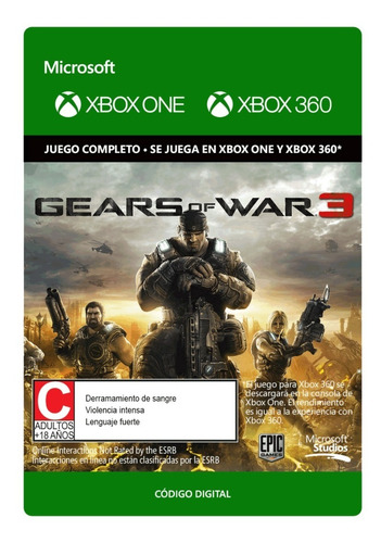 Gears Of War 3 Xbox 360, Xbox One, Xbox Series S/x Digital