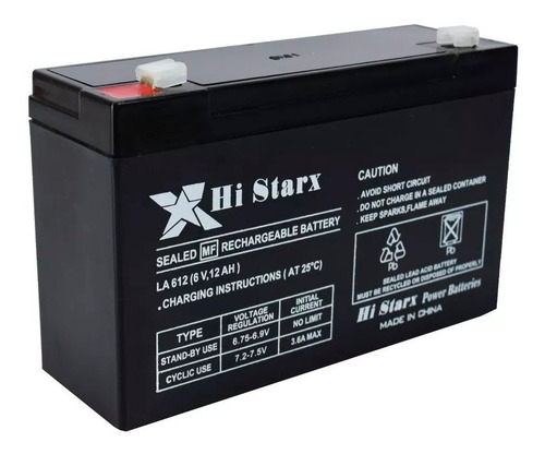 Imagen 1 de 1 de Bateria Gel 6v 12ah Recargable Luz Emergencia