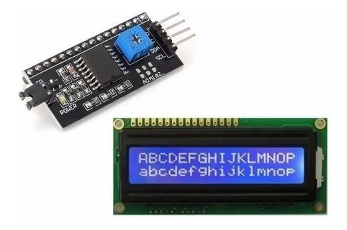 Display Lcd 16x2 1602 Com Back Azul + Modulo I2c Pic Arduino