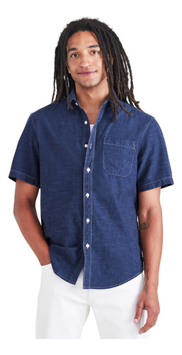 Camisa Hombre Casual Regular Fit Azul Dockers