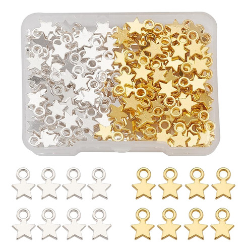 160x Metal Mixed Star Pendant Charms Diy Jóias Para Fazer