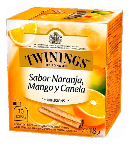 Te Twinings Naranja Mango Y Canela  5 Cajas X10 Saq. Imp.