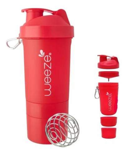 Coqueteleira Shaker Academia Compartimento Suplementos Fit