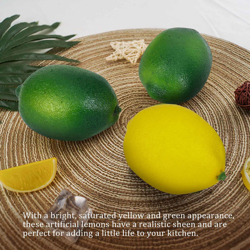 Limones Y Limas Artificiales, Frutas Falsas, Decorativas Par