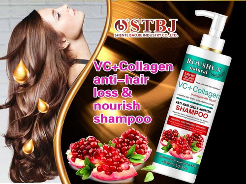 Shampoo Anti Caída Con Colágeno Y Pomegranate 500 Ml Roushun