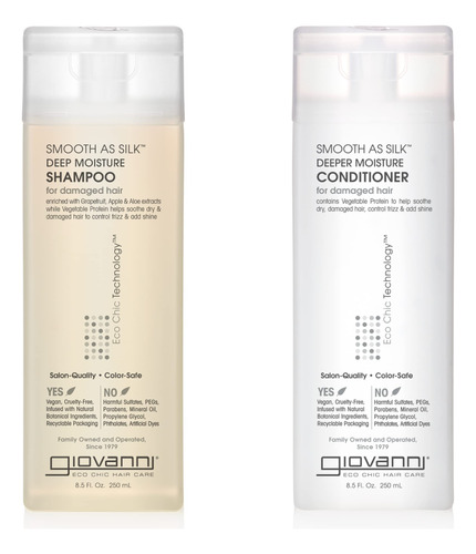 Conjunto De Shampoo E Condicionador Giovanni Smooth As Silk