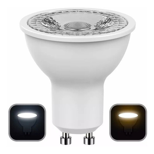 Lampara Led Dicroica 7w Gu10 220v Foco Calido Frio Full Color de la luz Blanco frío