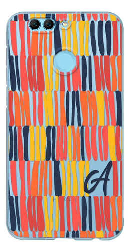 Funda Para Huawei Para Mujer Rayas Pintura Con Tu Inicial