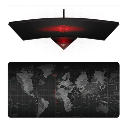 Imagem 8 de 9 de Mouse Pad Gamer Grande 70x35cm Mapa Mundi Exbom Mp-7035c28