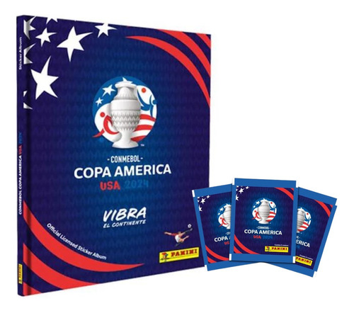 Pack Álbum T Dura Copa América Usa 2024 + 50 Sobres.