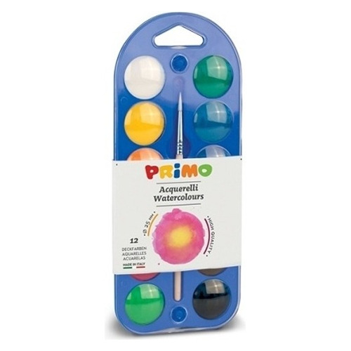 Set Acuarela Primo X12 Colores Y Pincel - Origen Italiano