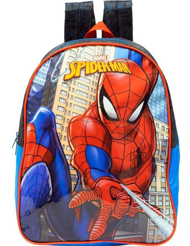 Mochila Escolar Infantil Xeryus Homem Aranha Azul - 10662 Cor Preto