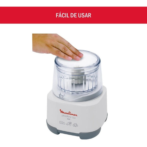 Imagen 6 de 9 de Picadora Moulinex Pica Todo En 1,2,3 750w Ad6011 Blanco