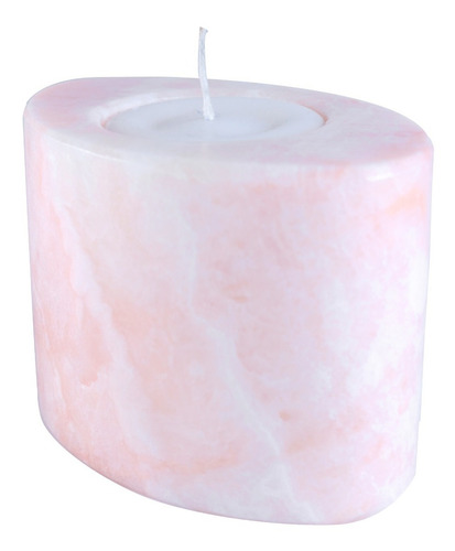  Porta Velas De Piedra Rosa, Ideal Para Decorar Tu Hogar.