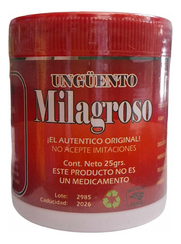 Pomada Milagrosa 125 G Para Tratar Dolores De Tipo Muscular