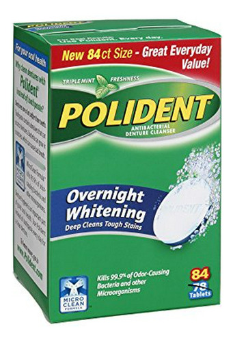 Limpiadores - Polident Overnight Whitening Triple Mint Fresh