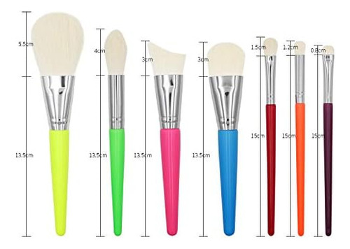 Juego De Brochas De Maquillaje Coshine Cute Rainbow Juego De