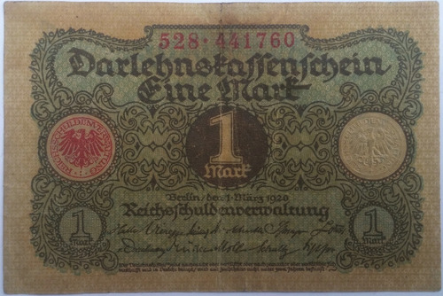 Billete Alemania 1920 1 Mark 