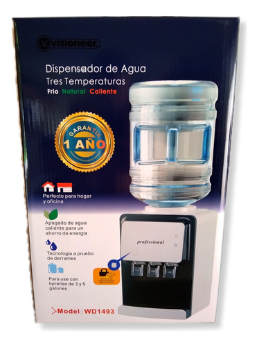 Dispenser De Agua 3 Temperaturas - 220v - Diseño Y Calidad Color Plateado y Blanco