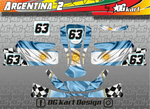 Kit Calcos Karting Laminadas Brillante - Argentina