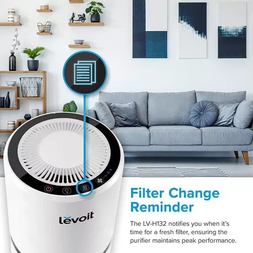 Purificadores de aire LEVOIT para el hogar, filtro H13 True HEPA para humo,  polvo, moho y polen en el dormitorio, sin ozono, sistema de filtración  eliminadores de olores para oficina con luz