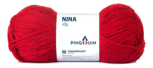 Lã Nina Pingouin 40g - Kit (pacote) Com 5 Novelos  Cor 9349 - Groselha