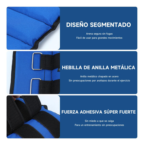 Polainas Pesas De Tobillo Ajustables 3 Kg Juego De 2 Unidade