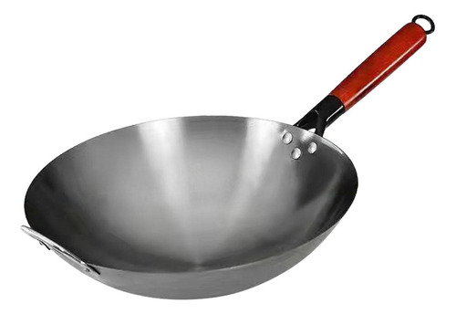 Sartén Wok A Gas Sin Recubrimiento Con Mango De 36 Cm